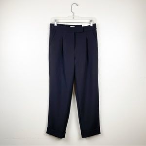 Loft High Rise Straight Leg Black Pants Cuffed